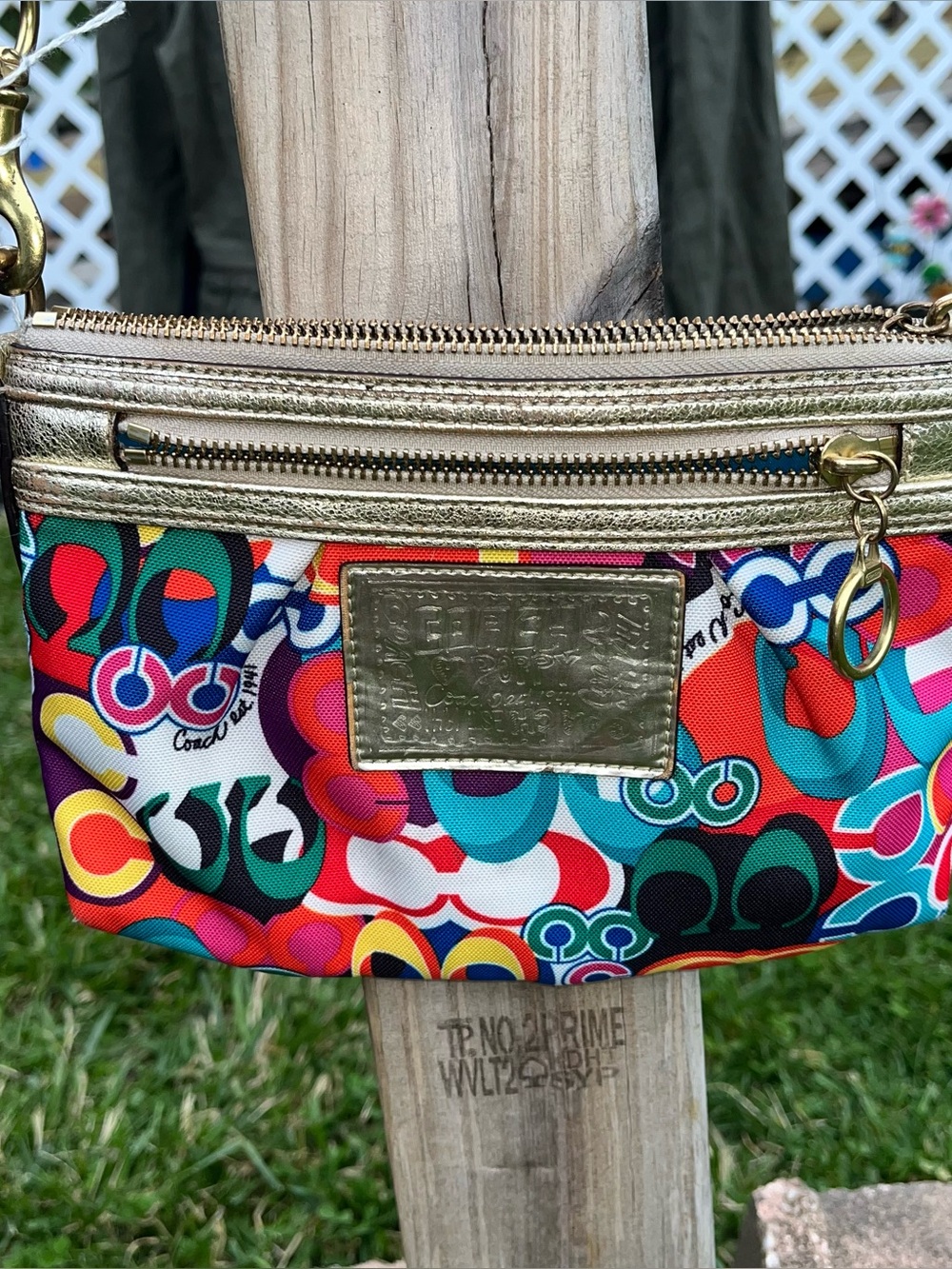 Coach Multicolor Signature Logo Mini Crossbody with Gold Trim